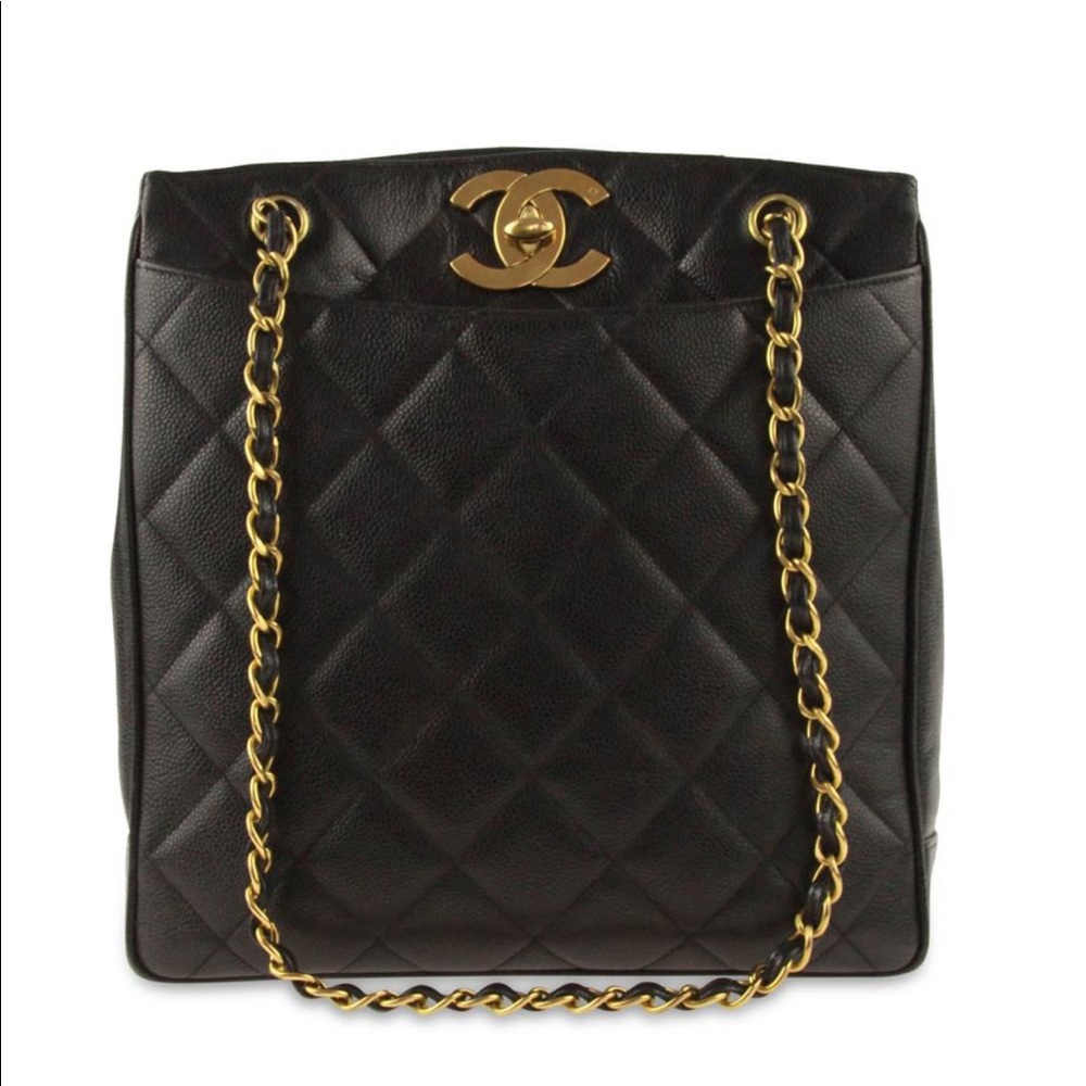 Authentic Chanel Shopper Leather Tote